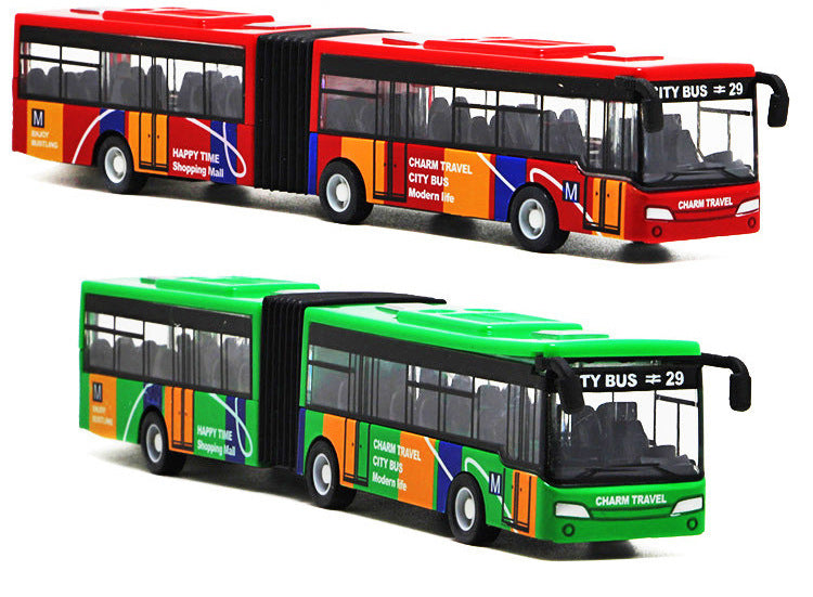 Alloy Double-section Lengthened Minibus Small Pull Back Children's Toy Bus