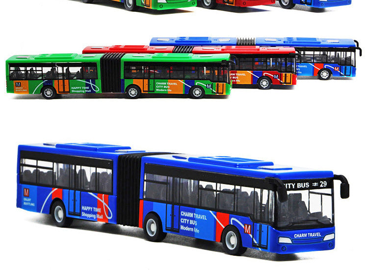 Alloy Double-section Lengthened Minibus Small Pull Back Children's Toy Bus