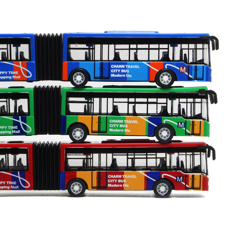 Alloy Double-section Lengthened Minibus Small Pull Back Children's Toy Bus
