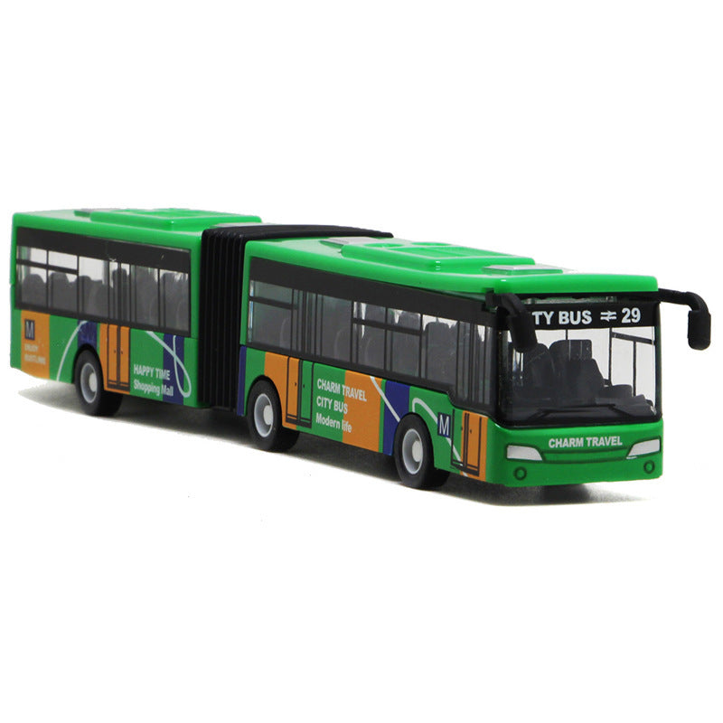 Alloy Double-section Lengthened Minibus Small Pull Back Children's Toy Bus